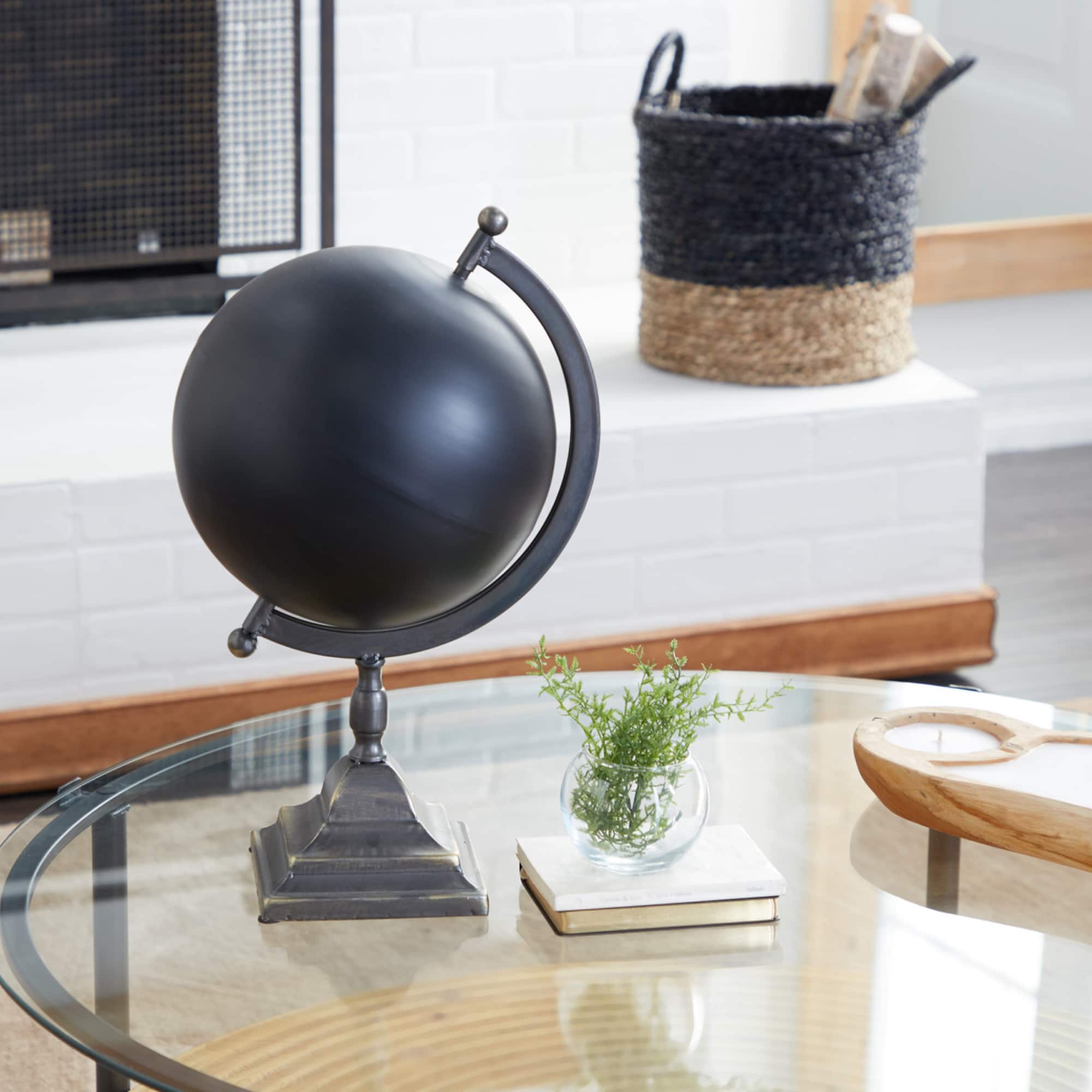 18" Black Iron Industrial Globe